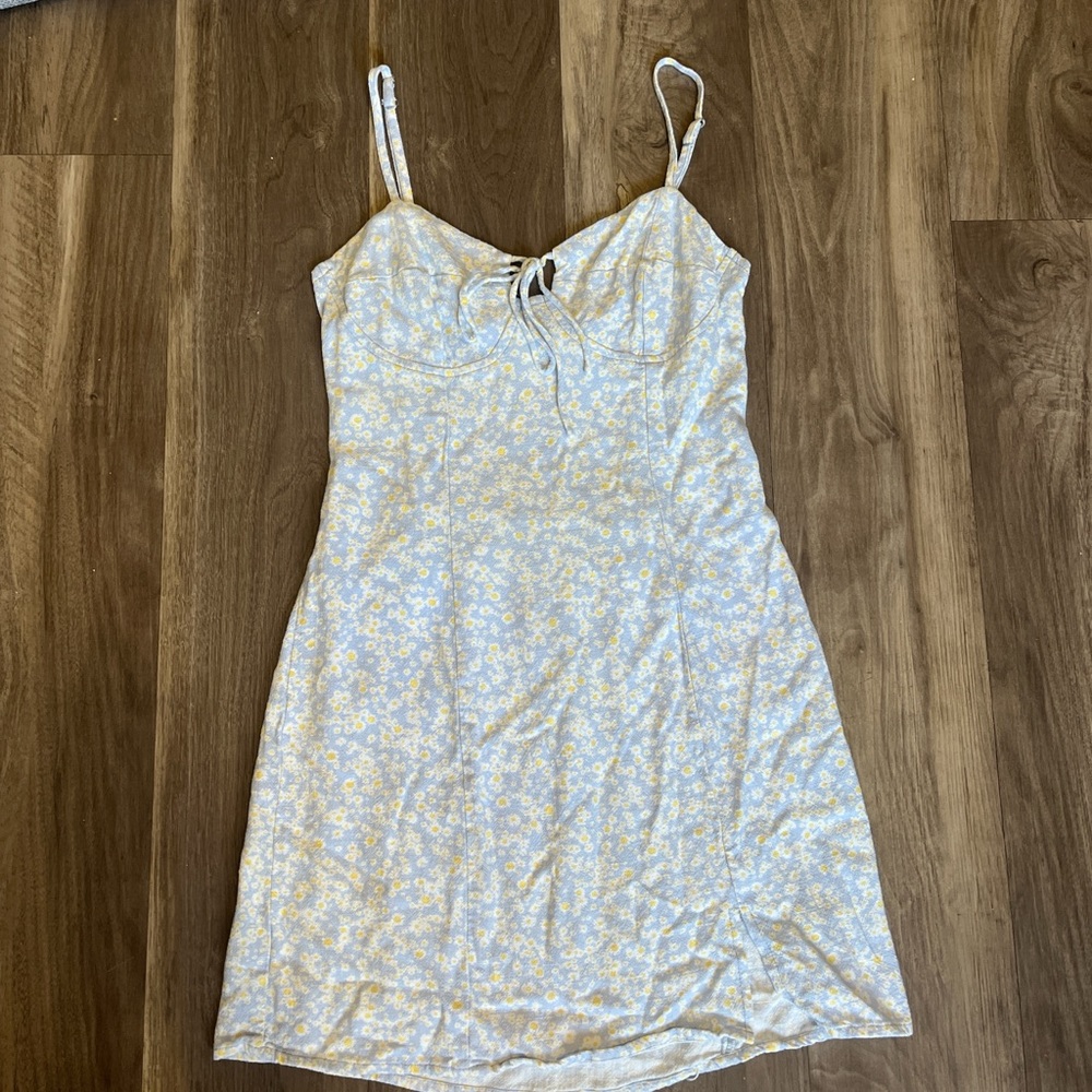 Aeropostale Light Blue and Yellow Floral Dress